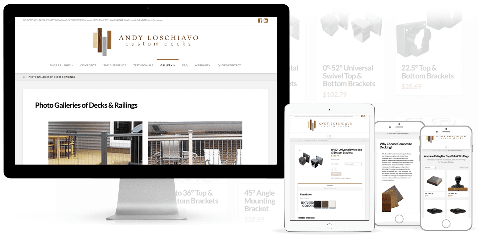 Construction Website Design Example with ECommerce