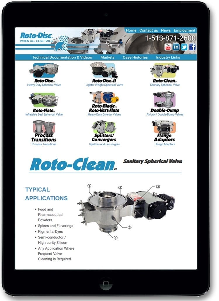 Mobile version of Web Design / Website Design for Rotodisc Cincinnati