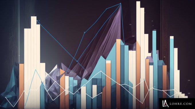 Illustration Of Industrial Marketing Sales Chart As Seen By AI In Abstract Blocks And Lines