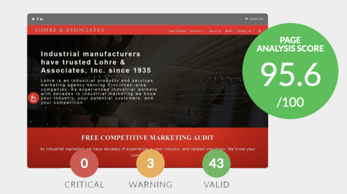 Free SEO Report From Lohre & Associates Industrial Web Development