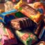 Industrial marketing illustration depicting a pile of candy bars