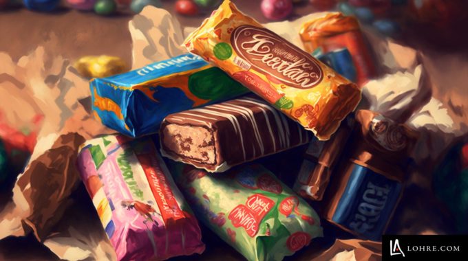 Industrial Marketing Illustration Depicting A Pile Of Candy Bars