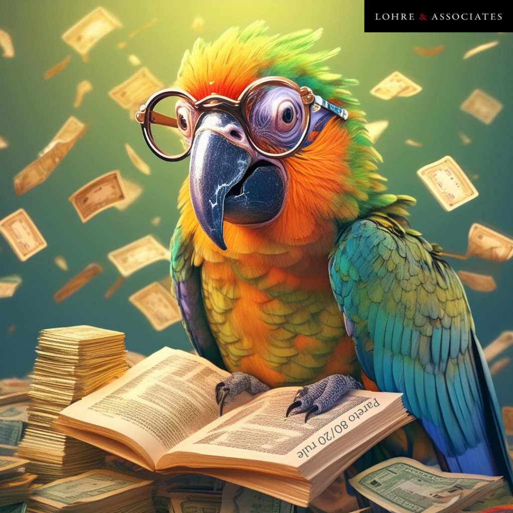 Pareto parrot reading a book 