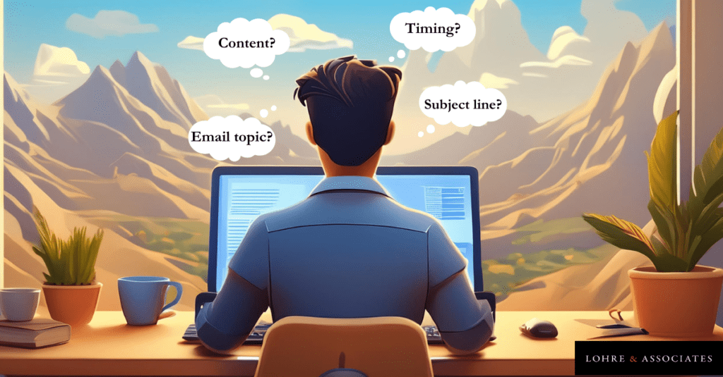 Man typing email 