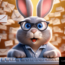 a rabbit typing emails