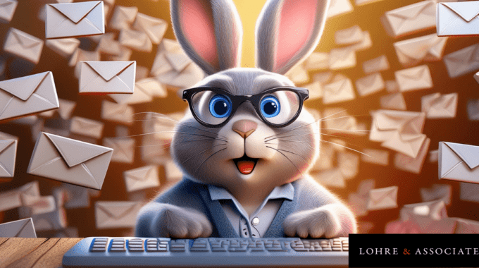 A Rabbit Typing Emails